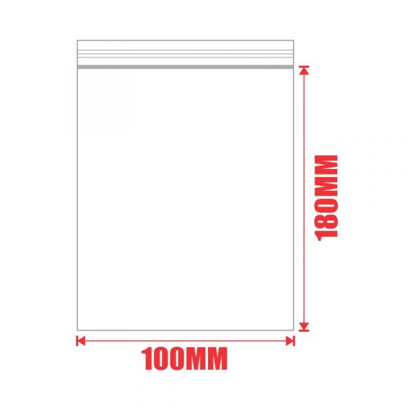 1000pcs 100mm x 180mm Resealable Ziplock PlasticBags