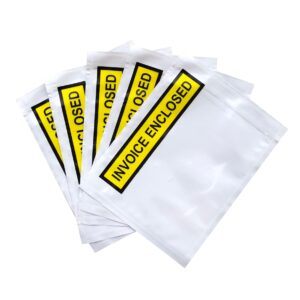 1000pcs 115mm x 150mm Invoice Enclosed Sticker Pouch Doculopes Printed White