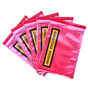 1000pcs 115mm x 165mm Invoice Enclosed Sticker Pouch Doculopes Printed Red