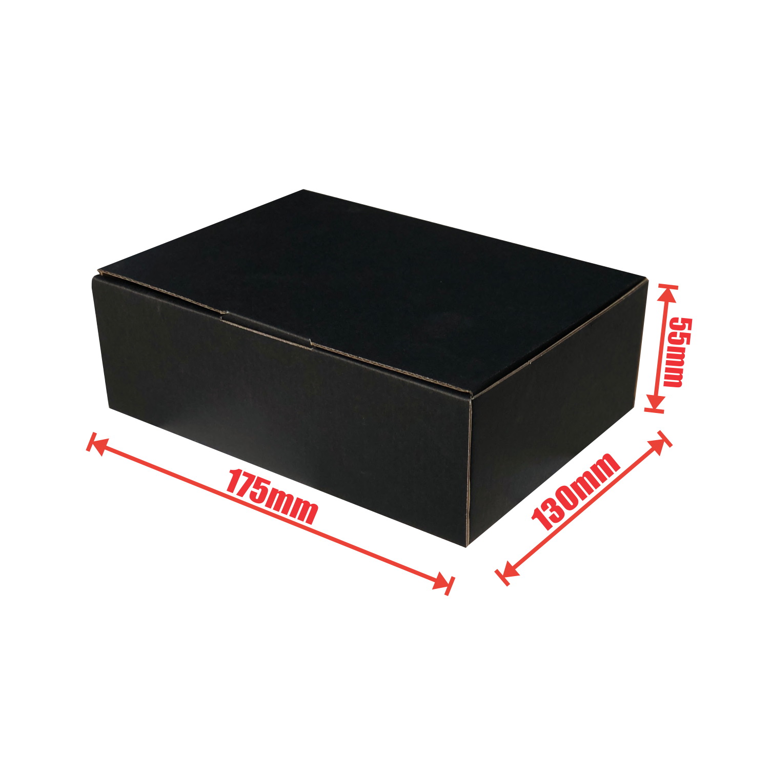 100pcs 175 X 130 X 55mm Diecut Mailing BoxBlack