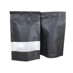 100pcs Black Stand Up Pouches with Window 500G 190x275mm