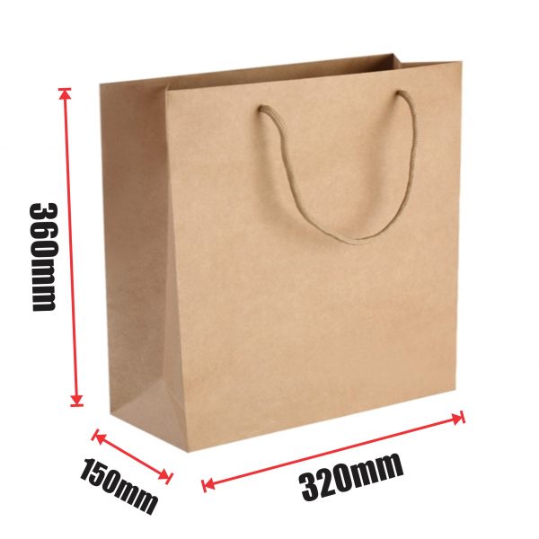 100pcs Kraft Paper Shopping Carry Bag360×320 +150mm