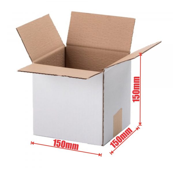 100pcs Regular Slotted 150 x 150 x 150mm MailingBox White