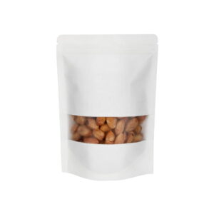 100pcs White Stand Up Pouches with Window 70G 110x170mm
