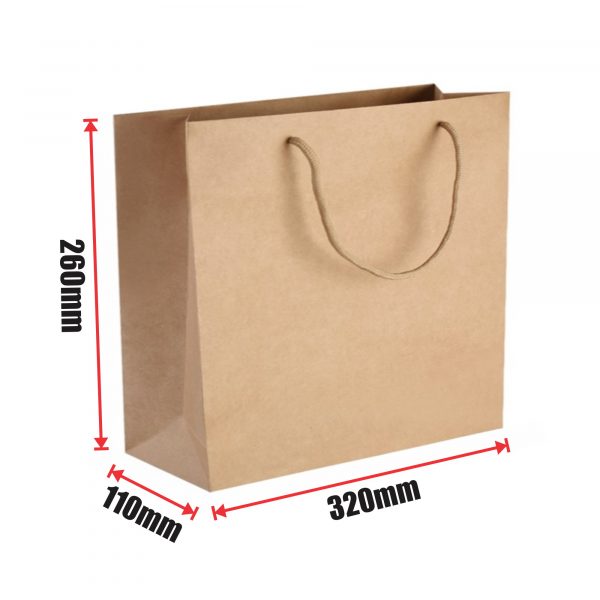 150pcs Kraft Paper Shopping Carry Bag 320×260 +110mm
