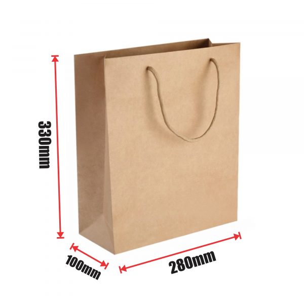 150pcs Kraft Paper Shopping Carry Bag280×330+100mm