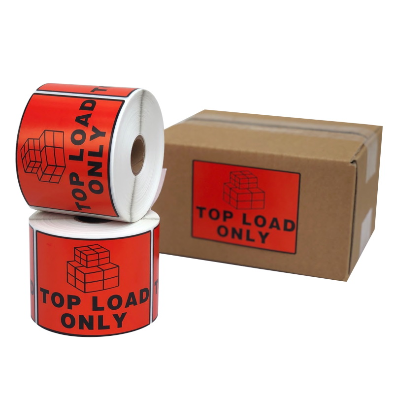 Top Load Only Labels 100x72mm Red Perforated Sticker 500pcs