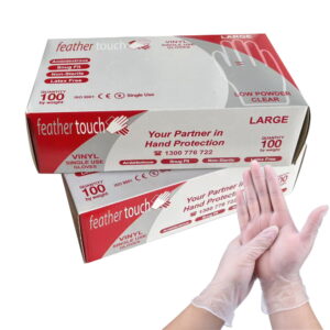 Vinyl Gloves Low Powder Clear Large Carton of 1000