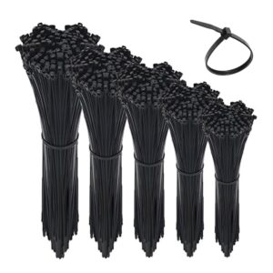 200pcs Cable Zip Ties 4.8mm x 300mm Black Nylon UV Stabilised