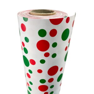 Rainbow Club Roll 500mm X 60m Red Green Dots 80GSM